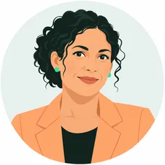 Illustrated avatar for Rosa Quintero, compliance and AI editor persona